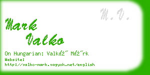 mark valko business card